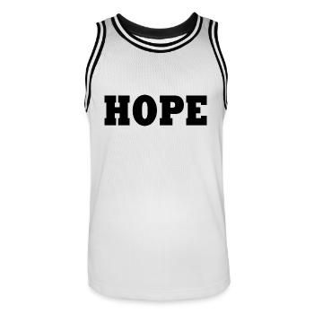 Hope - Männer Basketball-Trikot - Weiß/Schwarz - Vorne - AI Model Male 185 dark (185cm)