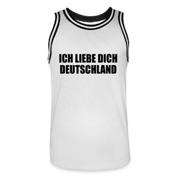 ich liebe dich deutschland - Männer Basketball-Trikot - Weiß/Schwarz - Vorne - AI Model Male 185 dark (185cm)