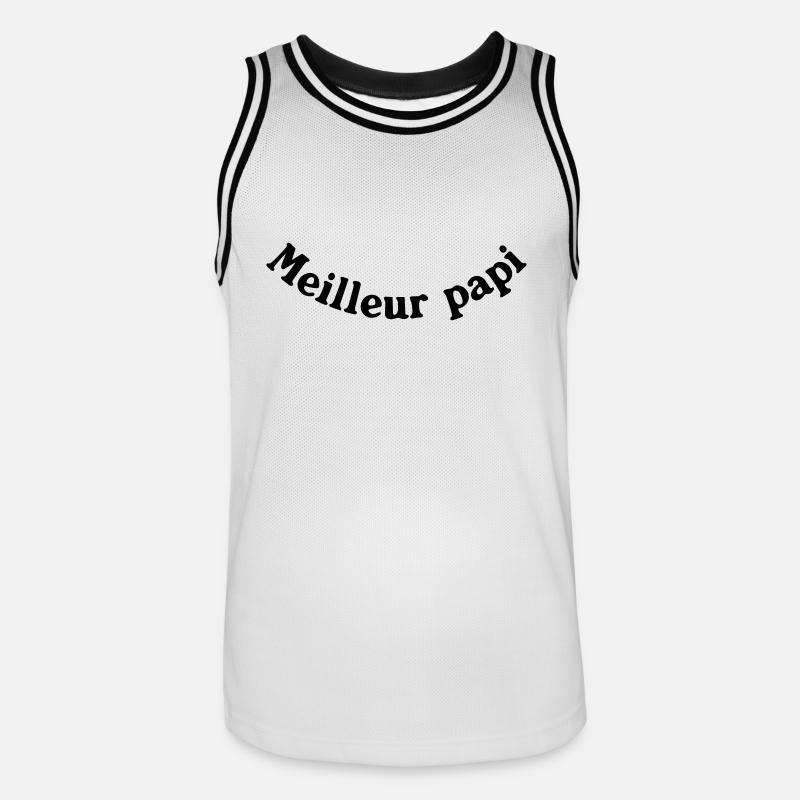 BESTE PAPI - Männer Basketball-Trikot - Weiß/Schwarz