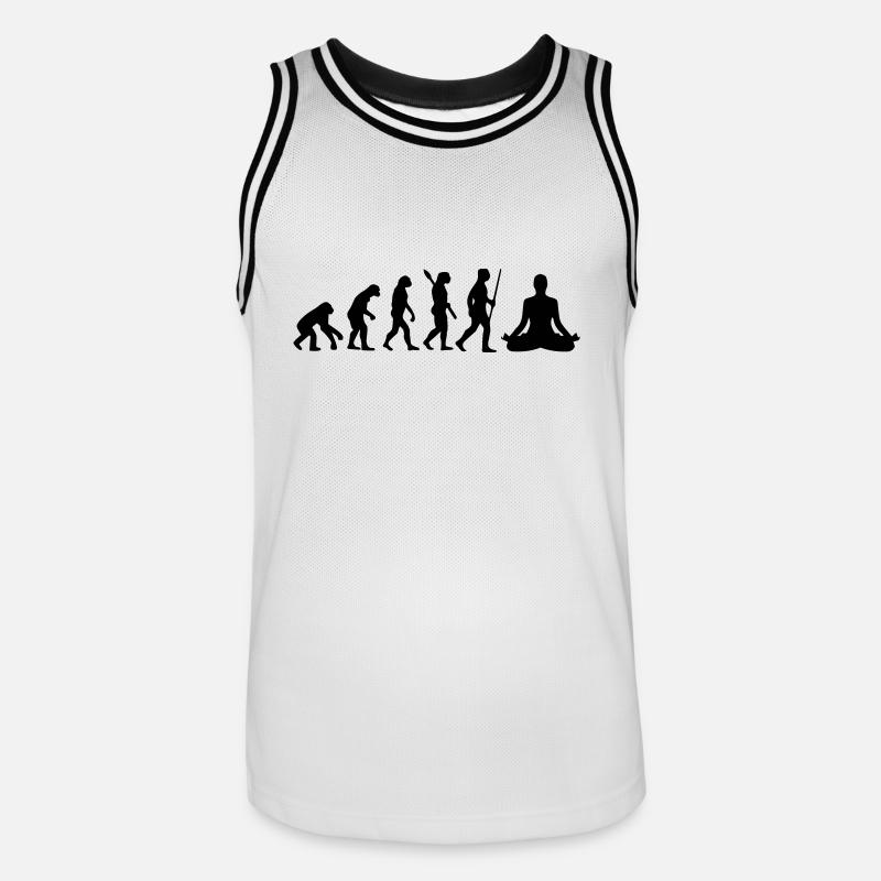 MEDITATION EVOLUTION! - Maillot de basket Homme - blanc/noir