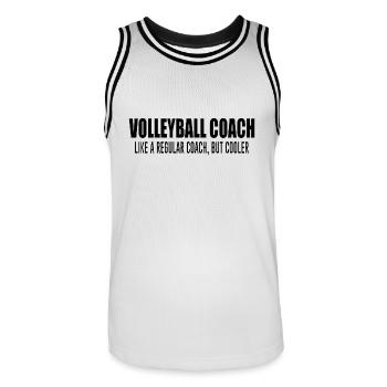 Volleyball Coach Coach Cool Saying - Men's Basketball Jersey - white/black - Front - AI Model Male 185 dark (185cm)