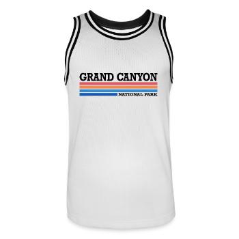 Parc national du Grand Canyon Rétro - Maillot de basket Homme - blanc/noir - Devant - AI Model Male 185 dark (185cm)