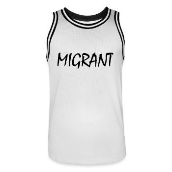 Migrant - Maillot de basket Homme - blanc/noir - Devant - AI Model Male 185 dark (185cm)