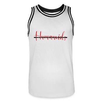 Humanoïde - Maillot de basket Homme - blanc/noir - Devant - AI Model Male 185 dark (185cm)