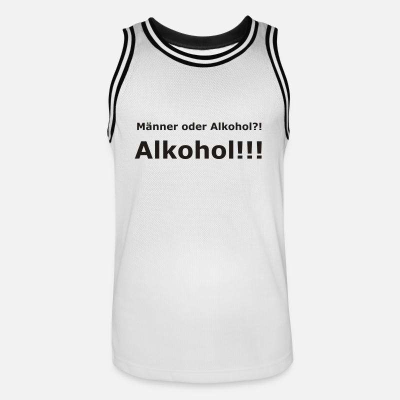 Männer oder Alkohol?! Alkohol!!! - Männer Basketball-Trikot - Weiß/Schwarz