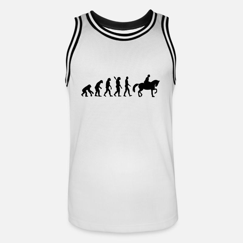 Évolution Cheval - Maillot de basket Homme - blanc/noir