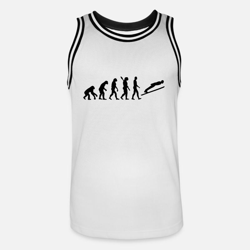 Évolution Saut à ski - Maillot de basket Homme - blanc/noir