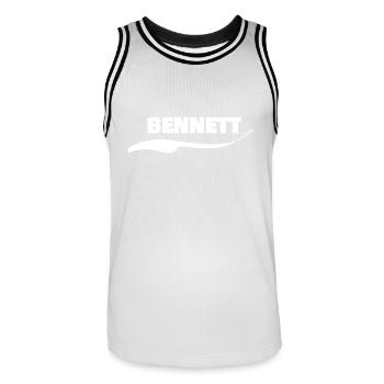 Geschenk für Bennett - Männer Basketball-Trikot - Weiß/Schwarz - Vorne - AI Model Male 185 dark (185cm)