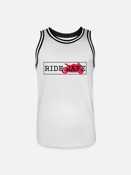 Ride Safe - Männer Basketball-Trikot - Weiß/Schwarz