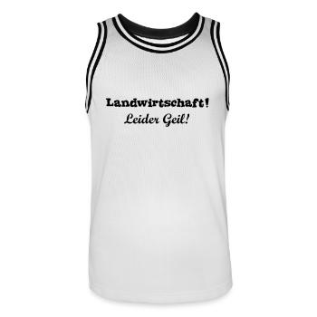 Landwirtschaft - leider Geil! - Männer Basketball-Trikot - Weiß/Schwarz - Vorne - AI Model Male 185 dark (185cm)
