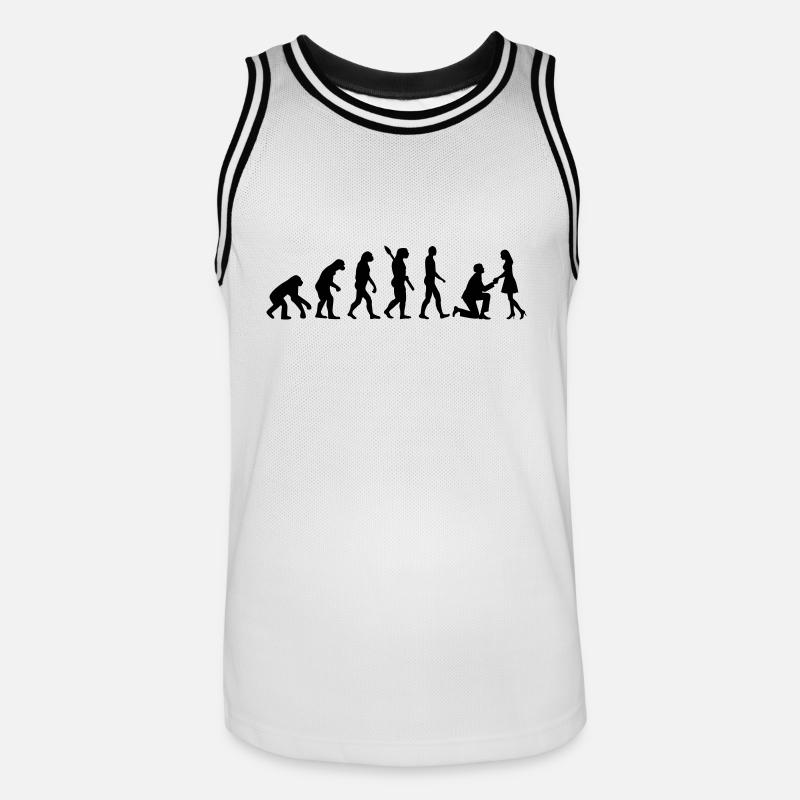 Evolution Wedding Proposal - Men's Basketball Jersey - white/black