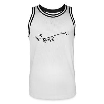 Geschwungene Linie Blumen - Männer Basketball-Trikot - Weiß/Schwarz - Vorne - AI Model Male 185 dark (185cm)