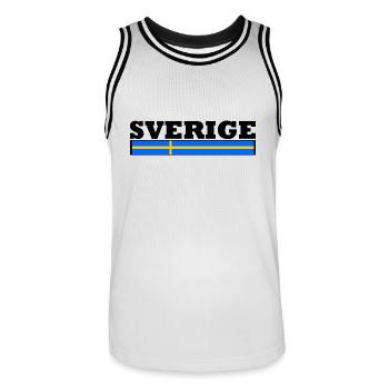 Drapeau suède - Maillot de basket Homme - blanc/noir - Devant - AI Model Male 185 dark (185cm)
