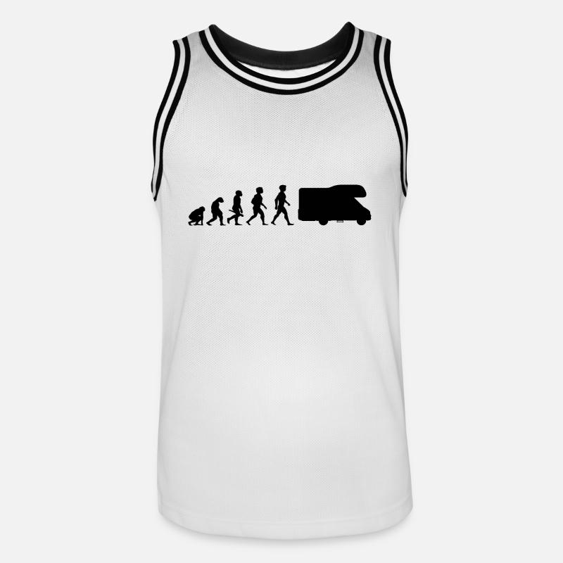 Evolution Wohnmobil Wohnwagen Campingwagen Camper - Männer Basketball-Trikot - Weiß/Schwarz