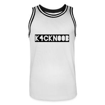 k4ckn00b - kackn00b ... gaming stuff - Männer Basketball-Trikot - Weiß/Schwarz - Vorne - AI Model Male 185 dark (185cm)