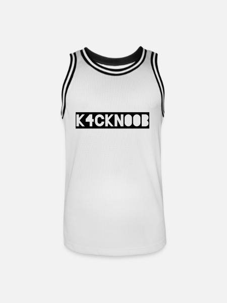 k4ckn00b - kackn00b ... gaming stuff - Men's Basketball Jersey - white/black