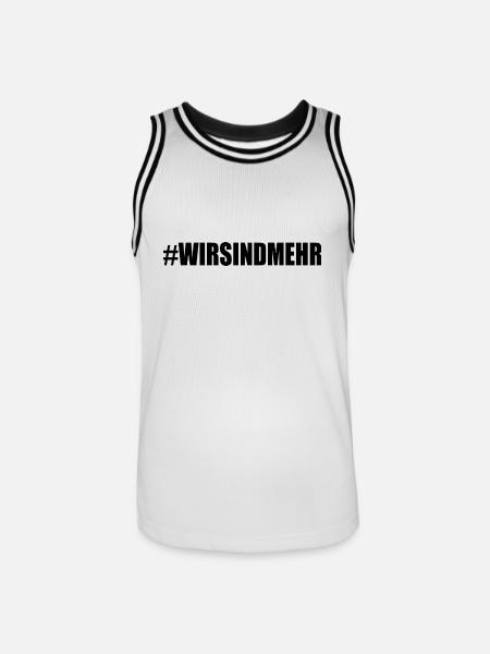 Wir sind mehr - Männer Basketball-Trikot - Weiß/Schwarz