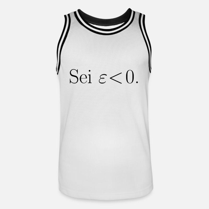 Sei epsilon < 0. Geschenk Idee - Männer Basketball-Trikot - Weiß/Schwarz
