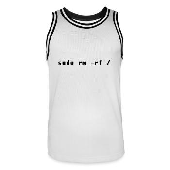 Lustiges Linux Admin Design - Männer Basketball-Trikot - Weiß/Schwarz - Vorne - AI Model Male 185 dark (185cm)