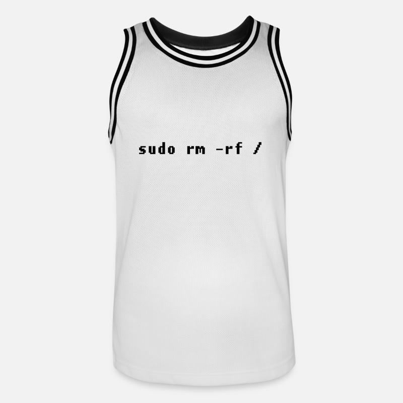 Lustiges Linux Admin Design - Männer Basketball-Trikot - Weiß/Schwarz