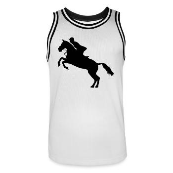 Equitation Equitation équestre Equestre sport équestre - Maillot de basket Homme - blanc/noir - Devant - AI Model Male 185 dark (185cm)