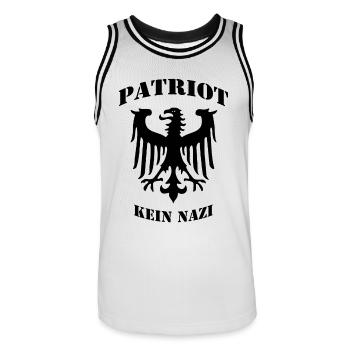 Patriot - Männer Basketball-Trikot - Weiß/Schwarz - Vorne - AI Model Male 185 dark (185cm)