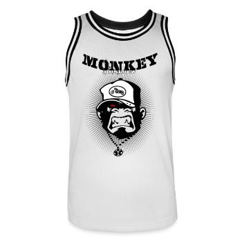 Monkey Businez - Biker - Männer Basketball-Trikot - Weiß/Schwarz - Vorne - AI Model Male 185 dark (185cm)