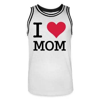 I love Mom - Männer Basketball-Trikot - Weiß/Schwarz - Vorne - AI Model Male 185 dark (185cm)
