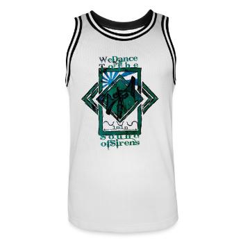 wdttsos - Männer Basketball-Trikot - Weiß/Schwarz - Vorne - AI Model Male 185 dark (185cm)