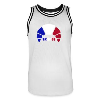 croissant france - Men's Basketball Jersey - white/black - Front - AI Model Male 185 dark (185cm)