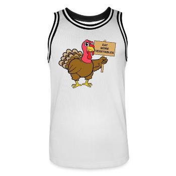 Turquie de dinde de Thanksgiving - Maillot de basket Homme - blanc/noir - Devant - AI Model Male 185 dark (185cm)