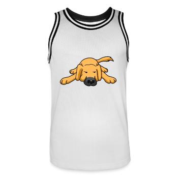 Wachhund Hund Müde Gassi Tierfreund Hunde - Männer Basketball-Trikot - Weiß/Schwarz - Vorne - AI Model Male 185 dark (185cm)