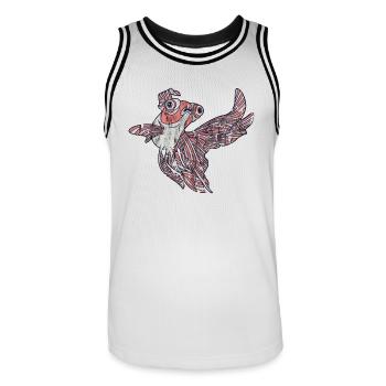 Goldfisch - Männer Basketball-Trikot - Weiß/Schwarz - Vorne - AI Model Male 185 dark (185cm)