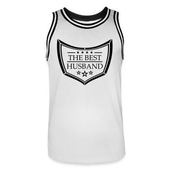 logo schild text the best world der bester welt eh - Männer Basketball-Trikot - Weiß/Schwarz - Vorne - AI Model Male 185 dark (185cm)