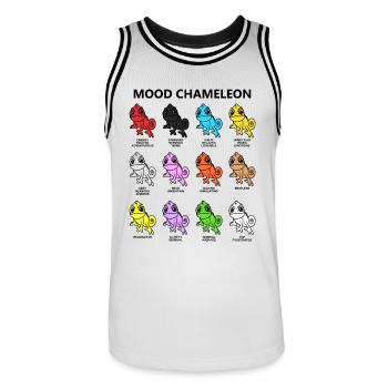 Mood Moody Caméléon Personnages Drôles d’animaux - Maillot de basket Homme - blanc/noir - Devant - AI Model Male 185 dark (185cm)