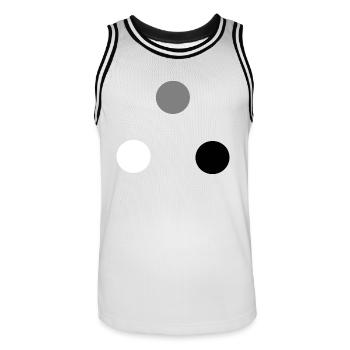 Trio sphères blanc gris noir - Maillot de basket Homme - blanc/noir - Devant - AI Model Male 185 dark (185cm)