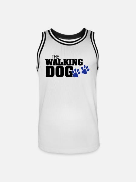 The Walking Dog Pfotenabdruck - Männer Basketball-Trikot - Weiß/Schwarz