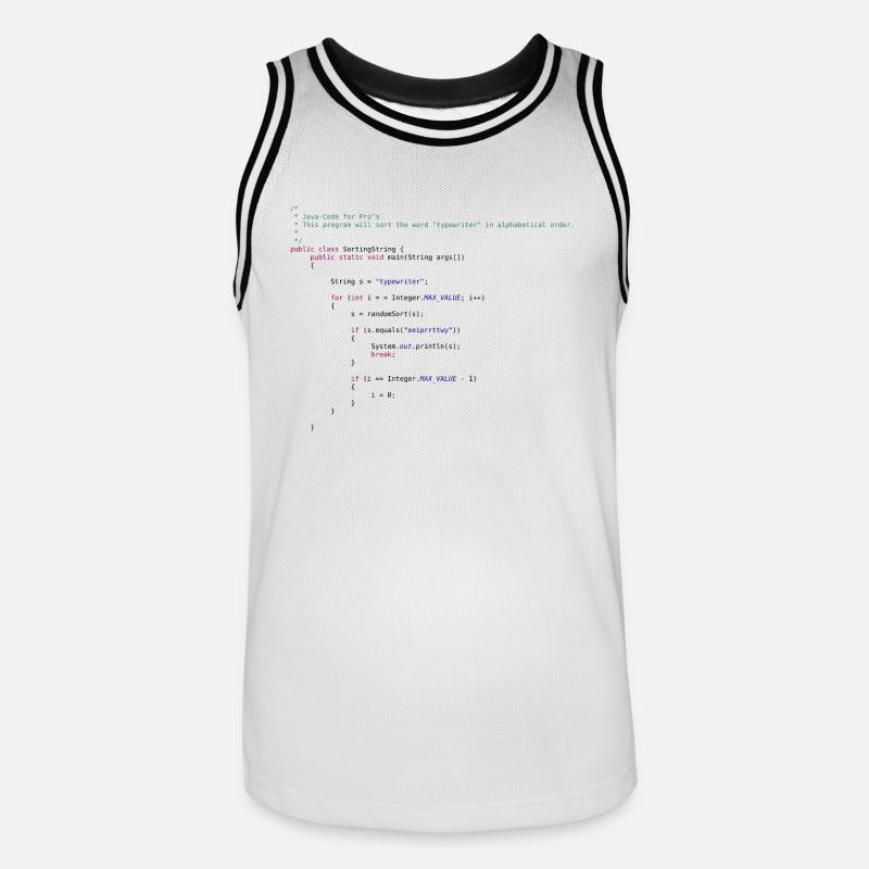 code Java drôle pour trier - Maillot de basket Homme - blanc/noir