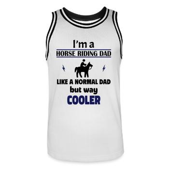 I'm a rider Dad - Men's Basketball Jersey - white/black - Front - AI Model Male 185 dark (185cm)