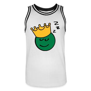 Erbsenkönig sleep - Männer Basketball-Trikot - Weiß/Schwarz - Vorne - AI Model Male 185 dark (185cm)