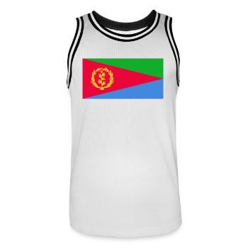 Eritrea Flag - Men's Basketball Jersey - white/black - Front - AI Model Male 185 dark (185cm)