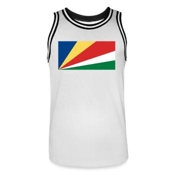 Drapeau des Seychelles - Maillot de basket Homme - blanc/noir - Devant - AI Model Male 185 dark (185cm)