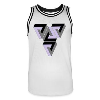 Penrose Triangle - Männer Basketball-Trikot - Weiß/Schwarz - Vorne - AI Model Male 185 dark (185cm)
