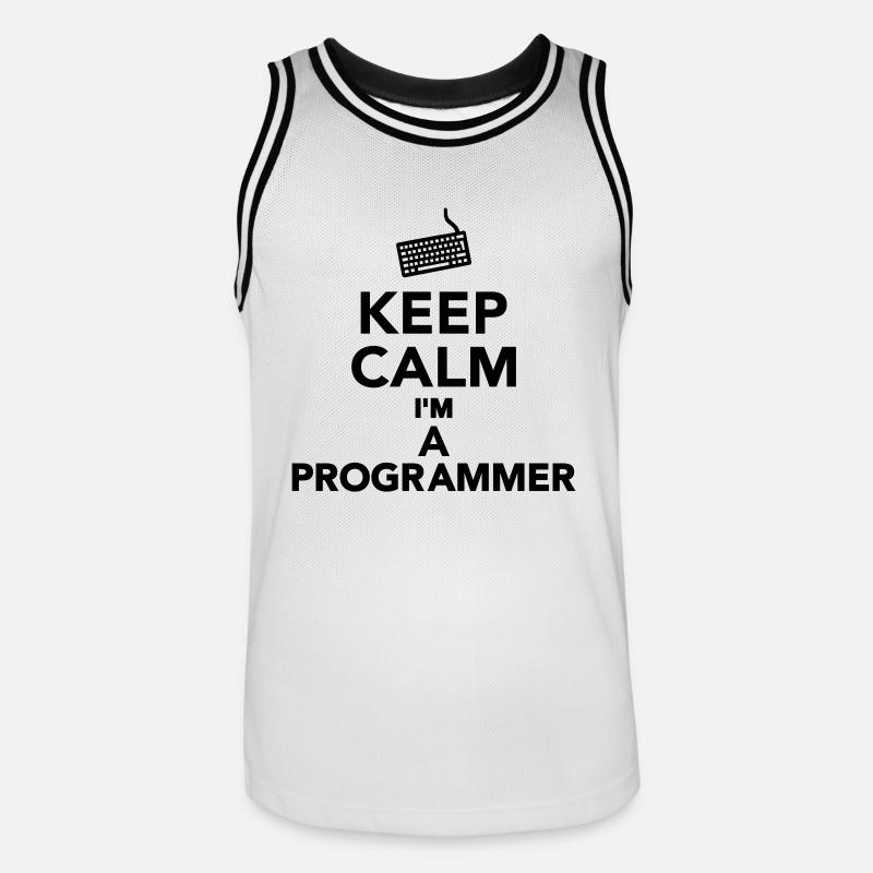Keep calm I'm a Programmer - Men's Basketball Jersey - white/black