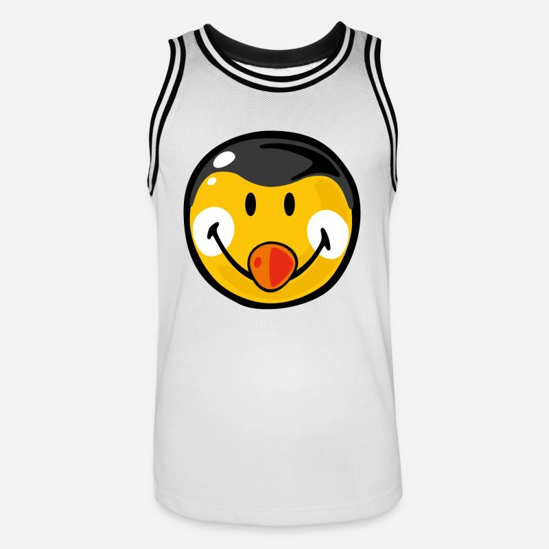 Smiley Penguin - Maglia da basket per uomo - bianco/nero