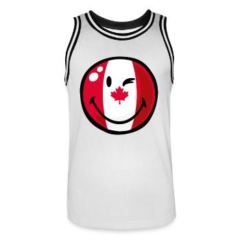 Smiley Flag Canada - Männer Basketball-Trikot - Weiß/Schwarz - Vorne - AI Model Male 185 dark (185cm)