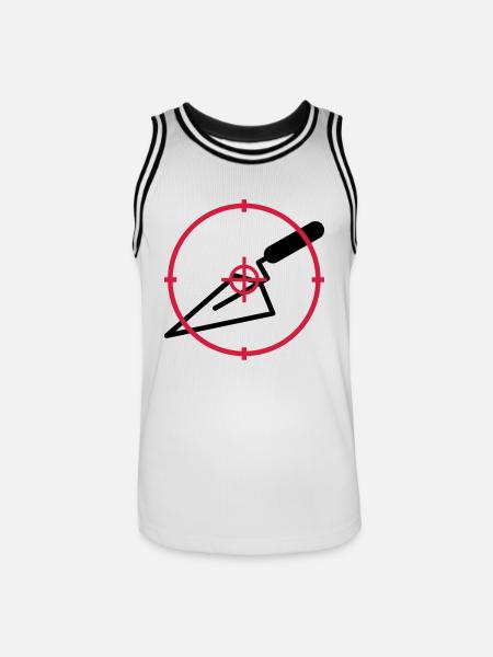 fliselægger / byggeri / tiler / murer - Herre basketball-trikot - hvid/sort