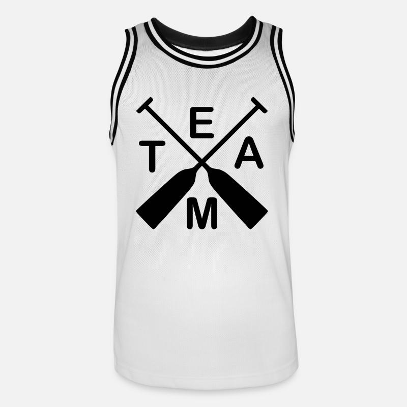 Drachenboot Team 1c - Männer Basketball-Trikot - Weiß/Schwarz