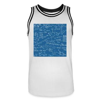 Mathe-Gleichung-Muster, quadratische Formel Mathe Geschenk - Männer Basketball-Trikot - Weiß/Schwarz - Vorne - AI Model Male 185 dark (185cm)