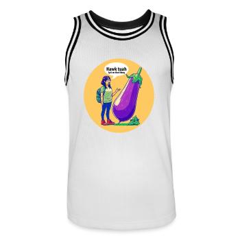 Do you talk to vegetables? - Men's Basketball Jersey - white/black - Front - AI Model Male 185 dark (185cm)